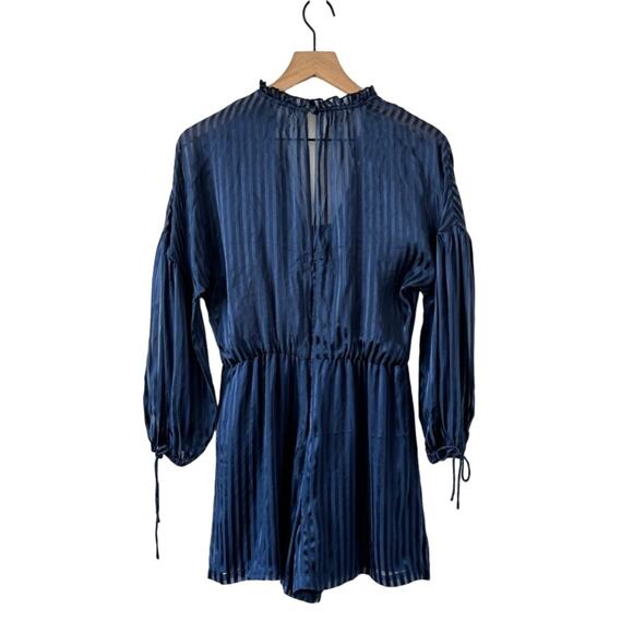 NWT Alice + Olivia Callan Silk Blend Striped Romper Size 4 - Picture 8 of 15